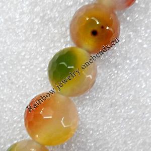 Peacock Agate Beads,Colorful, Faceted Round, 14mm, Hole:Approx 1.5mm, Sold per 15.7-inch Strand