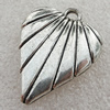 Jewelry findings, CCB Plastic Pendant Antique Silver, Heart 28x21mm Hole:3.5mm, Sold by Bag