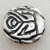 Jewelry findings, CCB Plastic Beads Antique Silver, Flat Round 22mm Hole:1mm, Sold by Bag
