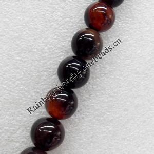 Agate Beads, Round, 8mm, Hole:Approx 1mm, Sold per 15.7-inch Strand