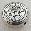 Jewelry findings, CCB Plastic Beads Antique Silver, Flat Round 18mm Hole:2mm, Sold by Bag