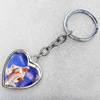 Zinc Alloy Key Chain, Heart:35x40mm, Length Approx 10cm, Sold by Dozen