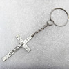 Zinc Alloy Key Chain, Cross:23x43mm, Length Approx 95mm, Sold by Dozen