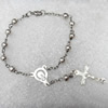 Bracelet, Cross:18x32mm, Sold per 7-inch Strand