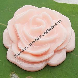 Resin Cabochons, NO Hole Headwear & Costume Accessory, Flower, About 32mm in diameter, Sold by Bag 