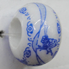 Ceramics Beads European, European Style, 14x10mm, Hole:5mm, Sold by Bag