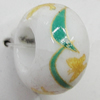 Ceramics Beads European, European Style, 14x10mm, Hole:5mm, Sold by Bag