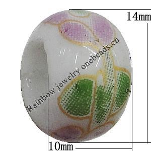 Ceramics Beads European, European Style, 14x10mm, Hole:5mm, Sold by Bag