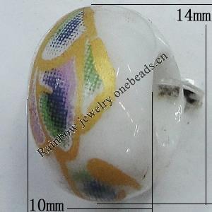 Ceramics Beads European, European Style, 14x10mm, Hole:5mm, Sold by Bag