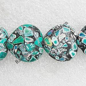 Turquoise Beads, Heart 20mm Hole:1mm, Sold by Strand
