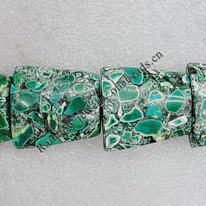 Turquoise Beads, Trapezia 30x30mm Hole:1mm, Sold by Strand