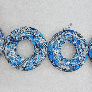 Turquoise Beads, Donut O:50mm I:20mm Hole:1mm, Sold by Strand