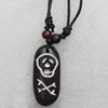 Tibetan Yak Bone Necklace，19x42mm，Sold by Dozen