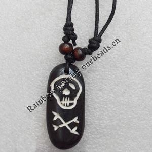 Tibetan Yak Bone Necklace，19x42mm，Sold by Dozen