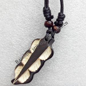 Tibetan Yak Bone Necklace，20x46mm，Sold by Dozen