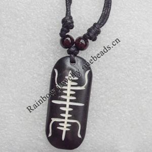 Tibetan Yak Bone Necklace，19x43mm，Sold by Dozen