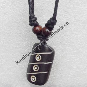 Tibetan Yak Bone Necklace，18x30mm，Sold by Dozen