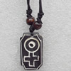 Tibetan Yak Bone Necklace，17x30mm，Sold by Dozen