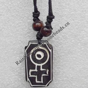 Tibetan Yak Bone Necklace，17x30mm，Sold by Dozen