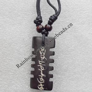 Tibetan Yak Bone Necklace，20x43mm，Sold by Dozen