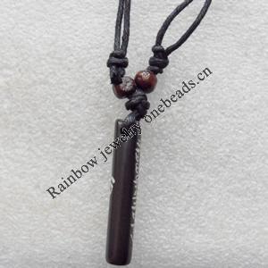 Tibetan Yak Bone Necklace，41x8mm，Sold by Dozen