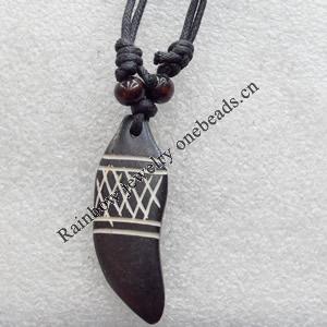 Tibetan Yak Bone Necklace，17x43mm，Sold by Dozen