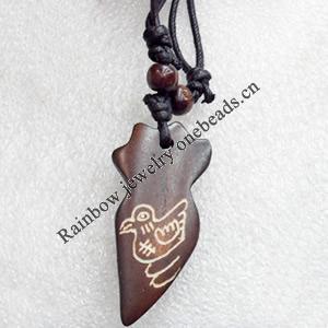 Tibetan Yak Bone Necklace，21x42mm，Sold by Dozen