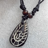 Tibetan Yak Bone Necklace，18x30mm，Sold by Dozen