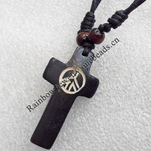 Tibetan Yak Bone Necklace，22x44mm，Sold by Dozen