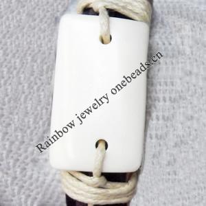 Tibetan Yak Bone Chain Bracelet，18x30mm，Sold by Dozen