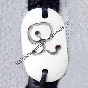 Tibetan Yak Bone Chain Bracelet，18x30mm，Sold by Dozen