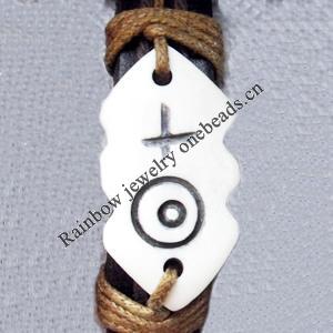 Tibetan Yak Bone Chain Bracelet，17x32mm，Sold by Dozen