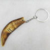 Imitate Tibetan Yak Bone Key chain，19x75mm, Sold by Dozen 