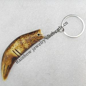 Imitate Tibetan Yak Bone Key chain，19x75mm, Sold by Dozen 