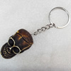 Imitate Tibetan Yak Bone Key chain，25x42mm, Sold by Dozen 