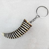 Imitate Tibetan Yak Bone Key chain，23x66mm, Sold by Dozen