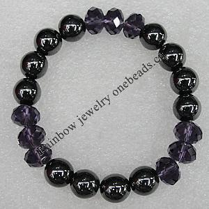 NO-Magnetic Bracelet, Lengh About:192mm Beads size:10mm, Sold by Strand