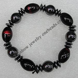 NO-Magnetic Bracelet, Lengh About:214mm Beads size:12mm-17x12mm, Sold by Strand