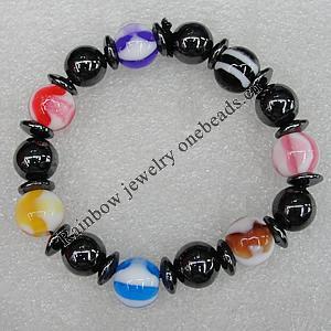 NO-Magnetic Bracelet, Lengh About:190mm Beads size:10mm, Sold by Strand