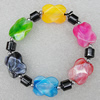 NO-Magnetic Bracelet, Lengh About:194mm Beads size:9x8mm-20x16mm, Sold by Strand