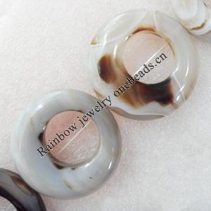 Agate Beads, Dount, O:50mm I:25mm, Hole:Approx 2mm, Sold by PC