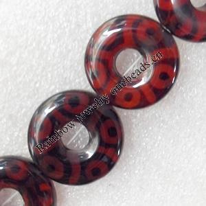 Agate Beads, Donut, O:26mm I:8mm, Hole:Approx 1.5mm, Sold per 15.7-inch Strand