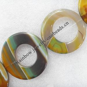 Agate Beads, Donut, O:54mm I:25mm, Hole:Approx 1.5mm, Sold by PC