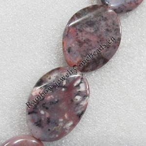 Agate Beads, Flat Oval, 30x40x6mm, Hole:Approx 1.5mm, Sold per 15.7-inch Strand