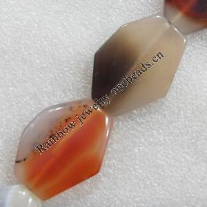 Agate Beads, Polygon, 30x41x7mm, Hole:Approx 1.5mm, Sold per 15.7-inch Strand