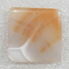 Agate pendant, Square, 26mm, Hole:Approx 1mm, Sold by PC