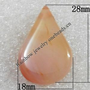 Agate pendant, Teardrop, 18x28mm, Hole:Approx 1mm, Sold by PC