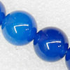 Blue Agate Beads, Round, 10mm, Hole:Approx 1mm, Sold per 15.7-inch Strand