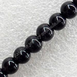 Black Agate Beads, Round, 8mm, Hole:Approx 1mm, Sold per 15.7-inch Strand