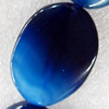 Blue Agate Beads, Flat Oval, 30x40mm, Hole:Approx 1.5mm, Sold per 15.7-inch Strand